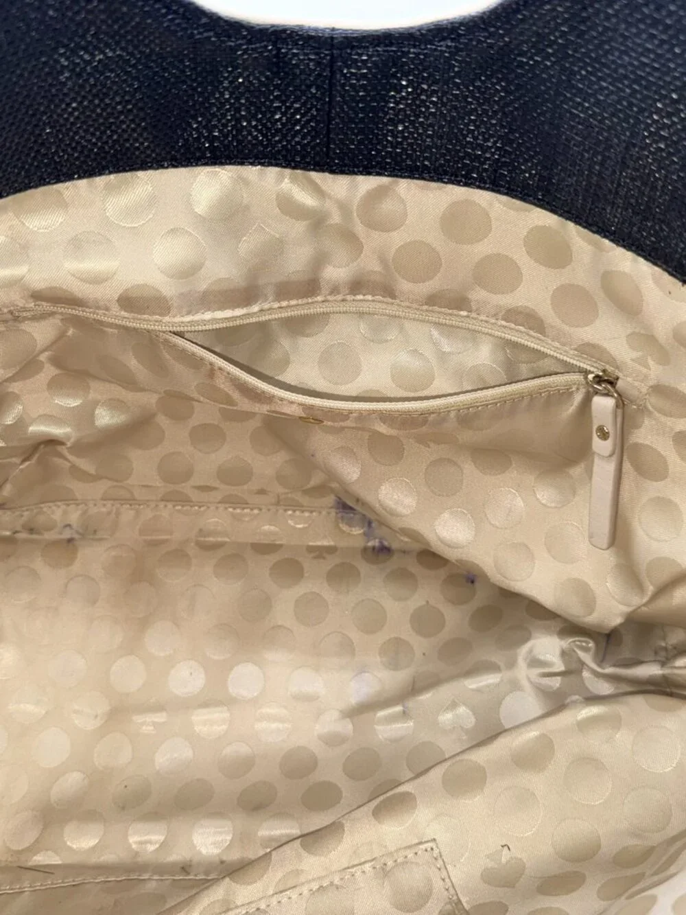 Kate Spade Black Canvas Bow Shoulder Bag Tote Purse - Picture 15 of 15